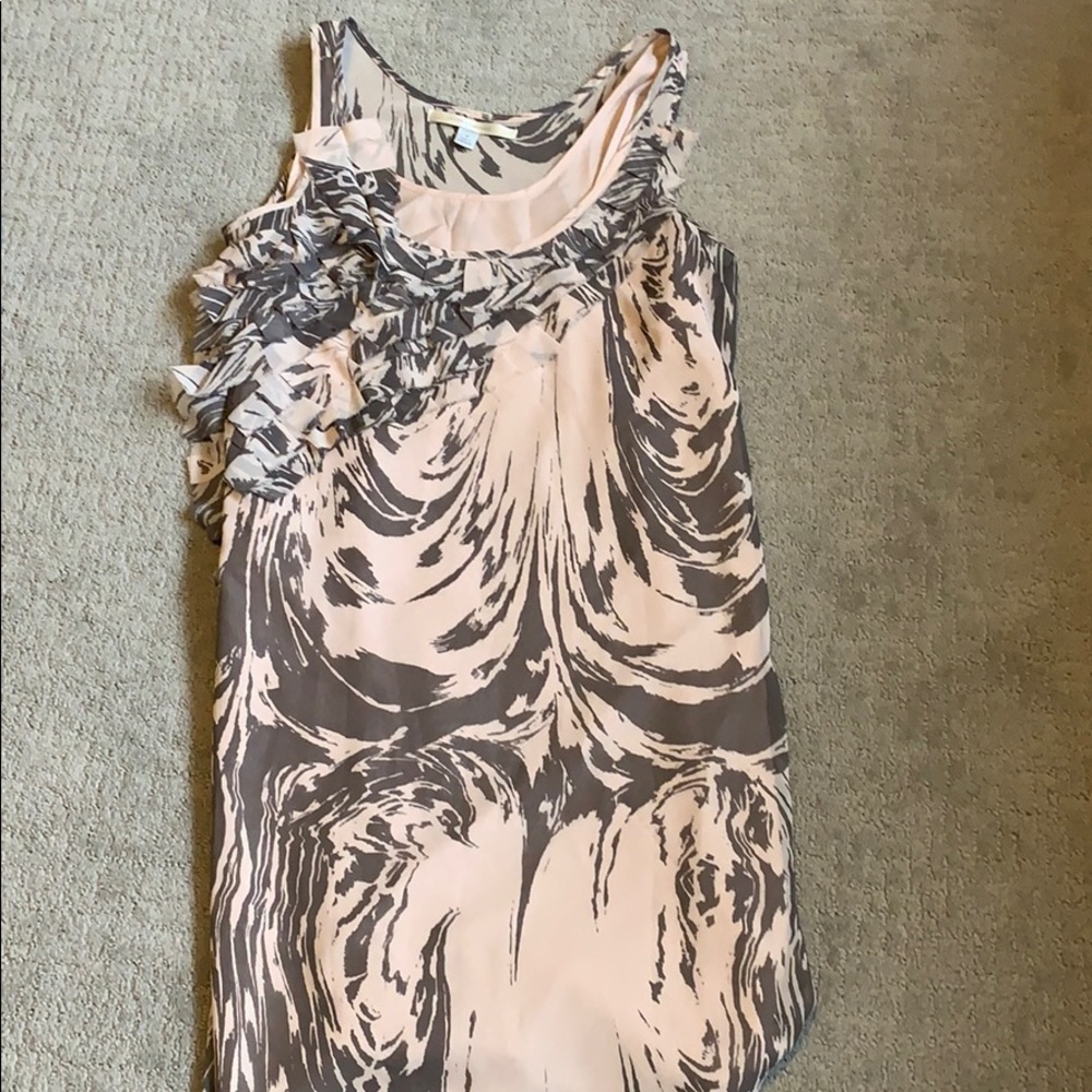 Lauren Conrad grey & cream midi dress